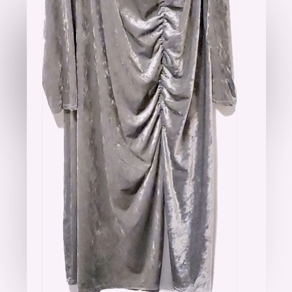 2X 3X 4X Future Collective Silver Velvet Ruched Open Back A-line Slit Target NEW - Picture 6 of 15